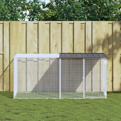 vidaXL Klec pro kuřata se střechou 203 × 98 × 90 cm pozinkovaná ocel antracitová 9799.3189039