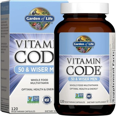 Garden of Life RAW Vitamin Code 50 & Wiser Men komplexní multivitamín pro muže 120 kapslí