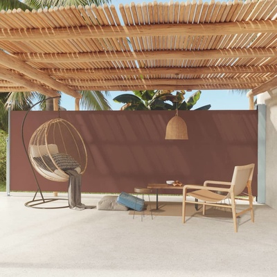 vidaXL Zatahovací boční markýza hnědá 180 x 600 cm