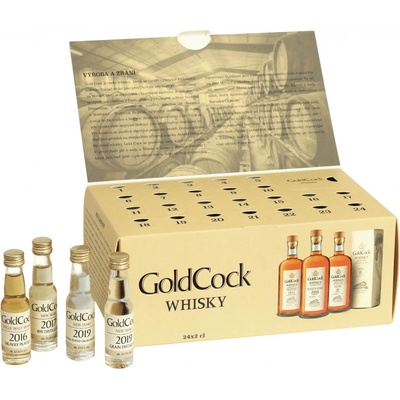 R. Jelínek GOLD COCK 49,2% 24 x 0,02 l (dárkové balení kalendář)