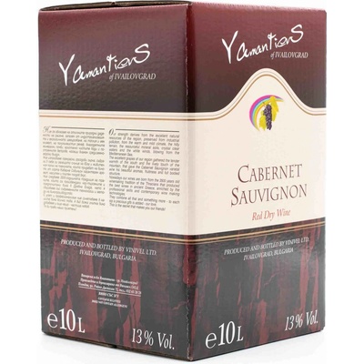 Yamantievs Bag in Box Cabernet Sauvignon červená 2023 13% 10 l (karton)
