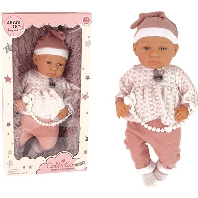 Import leantoys Bobas 46 cm Ružová Smoczek Kocyk Piórka