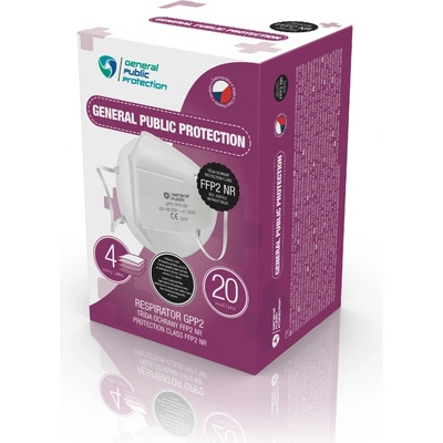 General Public Protection respirátor GPP2 FFP2 NR CE 20 ks