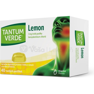 Tantum Verde Lemon pas ord 40x3 mg (blis.PVC/PE/PVDC/Al)