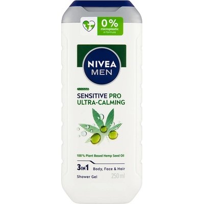 Nivea Men Sensitive Pro Ultra-Calming Shower Gel sprchový gel na tělo, tvář a vlasy 250 ml – Hledejceny.cz