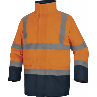 Delta Plus SPEED reflexná bunda Fluorescenčno oranžová Námornícka modrá