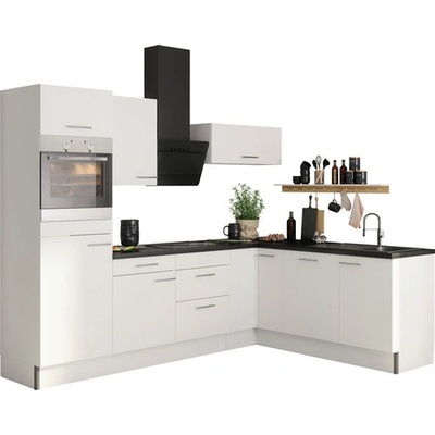Optifit Bengt932 Rohová kuchyňská linka 270 cm barva čela matně bílá barva korpusu bílá – Hledejceny.cz