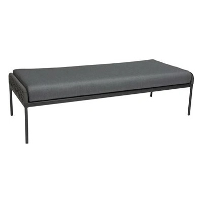 Stern/podnožka Greta, Stern, 166x74x47 cm, rám lakovaný hliník šedočerný (anthracite), lankový výplet šedý (platin), 100% akryl šedá (silk grey)