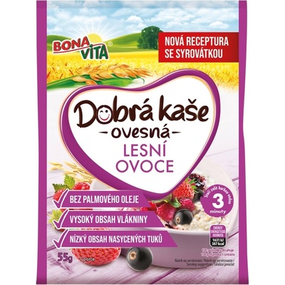 Bonavita Dobrá kaša ovsené lesné ovocie 55 g