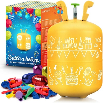 Ricokids Heliový válec 0,42 m3 s balónky a stuhou