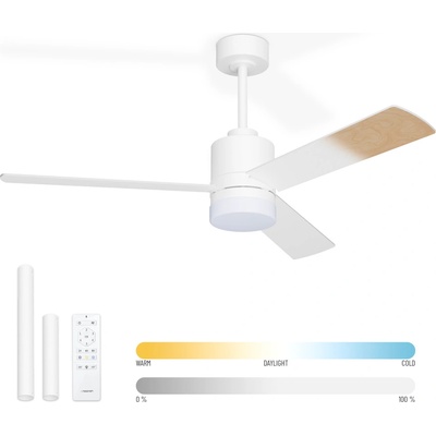 Noaton 14132WWL Canis, bílá/hnědá, ventilátor se světlem