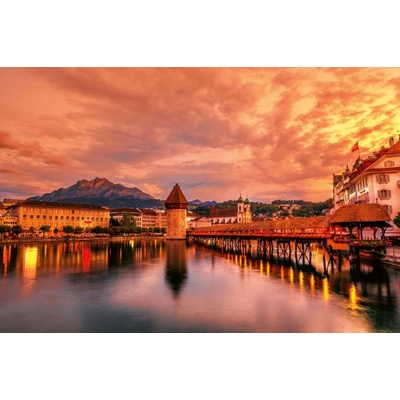 Dimex MS-5-1063 Vliesová fototapeta Kapellbrücke Lucern II. rozměry 375 x 250 cm