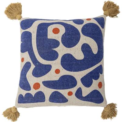 Bloomingville Vankúš z recyklovanej bavlny Eviaya Blue 45x45