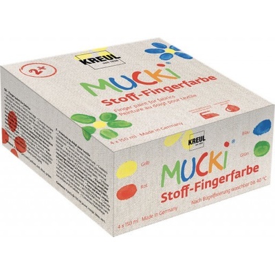 MUCKI sada prstových barev na textil 4x150 ml