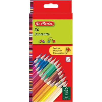 Herlitz trojhranné farbičky 24 farieb 10412039