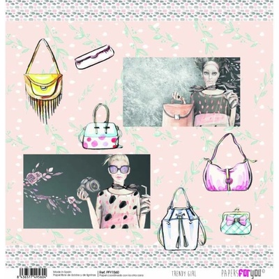 Scrapbookový papír TRENDY GIRL - Scrap paper TRENDY GIRL