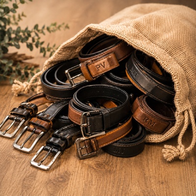 Zajíc v pytli Luxusní kožený pásek s monogramem | Tvůj Original