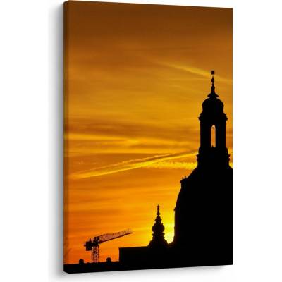 Obraz kostola pri západe slnka, jednodielny 60x90 cm