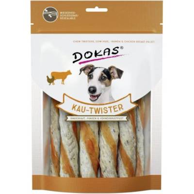 Dokas Chew Twister Hovězí kůže dršťky a kuřecí prsa 200 g