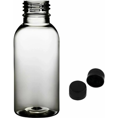 Tera Plastová lahvička čirá s černým uzávěrem 100 ml