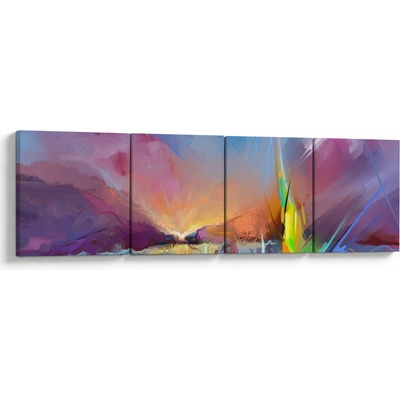 Obraz - Západ slnka, štvordielne 160x40 cm