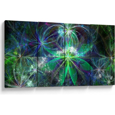 Obraz - Abstraktné geometrické tvary, štvordielne 160x80 cm