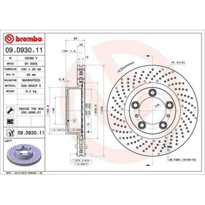 Brzdový kotúč BREMBO 09.D930.11