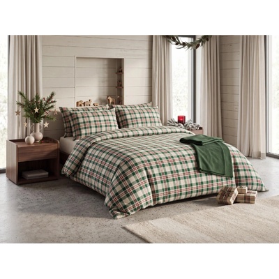 Textilomanie bavlna obliečky WINTER PLAID farebné 2x70x90 200x220