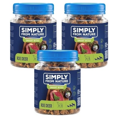 SIMPLY FROM NATURE Smart Bites Srnčí tréninkové pamlsky 3 x 130 g