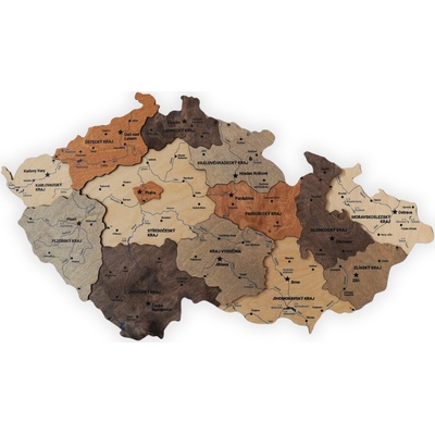 Enjoy the Wood 3D dřevěná mapa České republiky