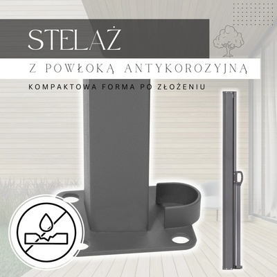 SPRINGOS AW0002 Boční výsuvná markýza 300x160 cm antracitová