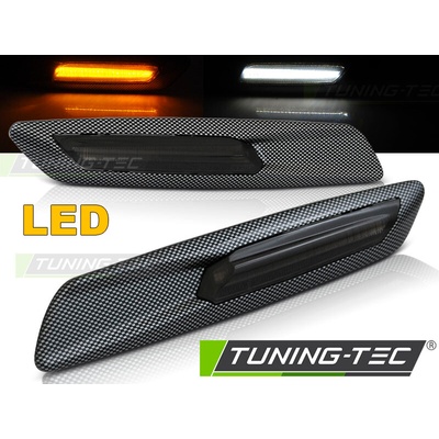 BOČNÍ blinkry SMOKE LED CARBON STYLE F10 pasuje na BMW E60 / E90 / E92 / E82