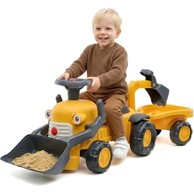 FALK Šliapací traktor 2076N Komatsu s nakladačom rypadlom a vlečkou