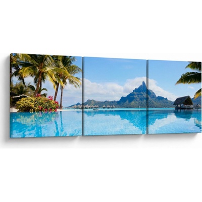 Obraz - Bora-Bora, Francouzská Polynésie, třídílný 120x40 cm