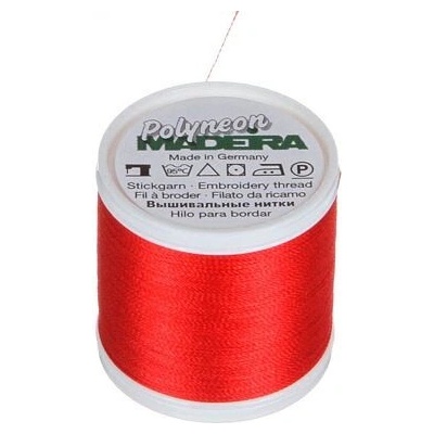Vyšívací nitě PES Madeira Polyneon (400m) barva 1637 foxy red