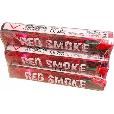 červená dýmovnice RED SMOKE 3 ks