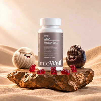 mioWell vitamíny na podporu rastu vlasov pre ženy 60 gumíkov