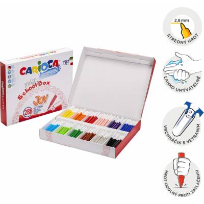 Carioca fixy školní balení, mix barev - Joy, 288 ks