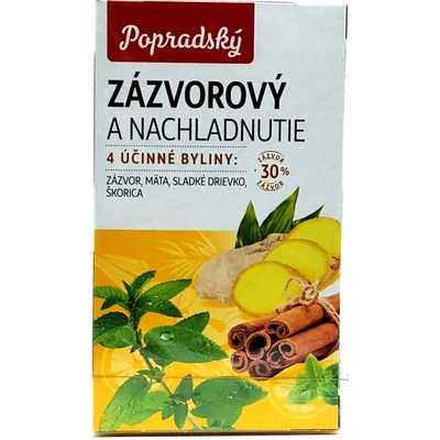 Popradský Funkčný čaj Zázvorový a nachladnutie 23 g