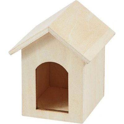 HobbyFun Dřevěná psí bouda 5,3 × 6 × 5,5 cm