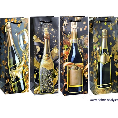 Papírová taška na lahev 23036 sekt - 12 x 36 x 9 cm