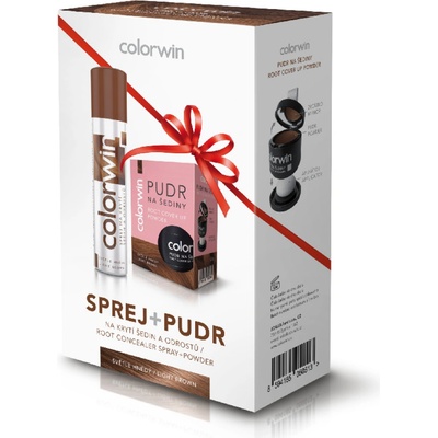 Colorwin sprej 75 ml + pudr 3,2 g na krytí šedin světle hnědý