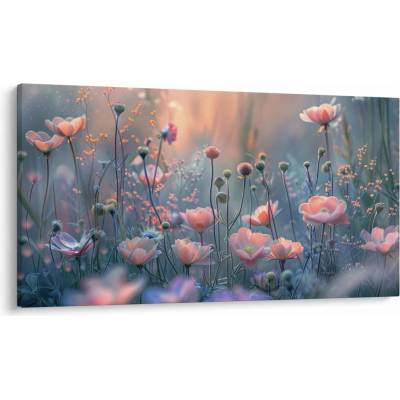 Obraz - Květiny v pastelových barvách, jednodílný 120x70 cm