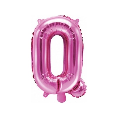 PartyDeco Fóliový balón Mini Písmeno Q 35 cm ružový