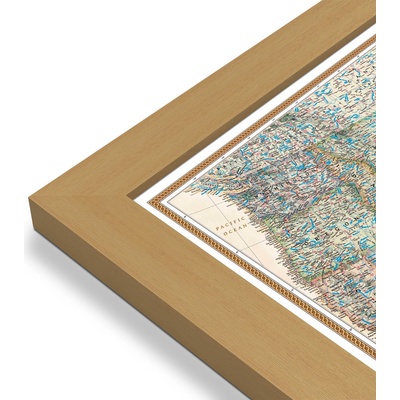 National Geographic USA - nástěnná mapa Executive 91 x 61 cm Varianta: mapa v dřevěném rámu, Provedení: Pegi jádro ořechu