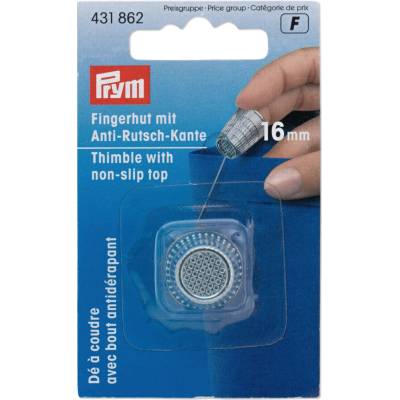 Náprstok Prym s protišmykovým okrajom, 16 mm, strieborná farba