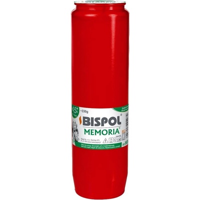 Bispol Memoria hřbitovní svíčka červená 330 g
