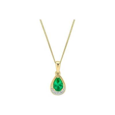 Elements gold Zlatý prívesok so smaragdom a diamantmi GP2383G