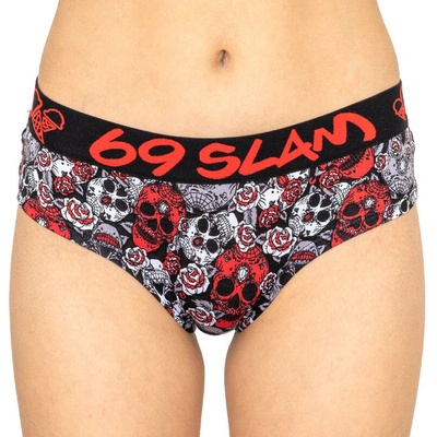 69SLAM Dámske nohavičky boxerky bambusové červené cukrový žeriav
