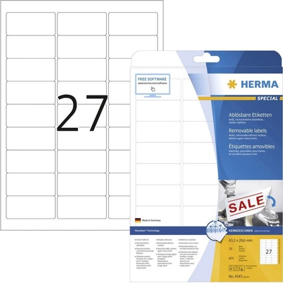 Herma 4347 63.5 x 29.6 mm papier biela 675 ks